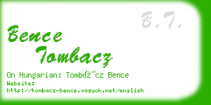 bence tombacz business card